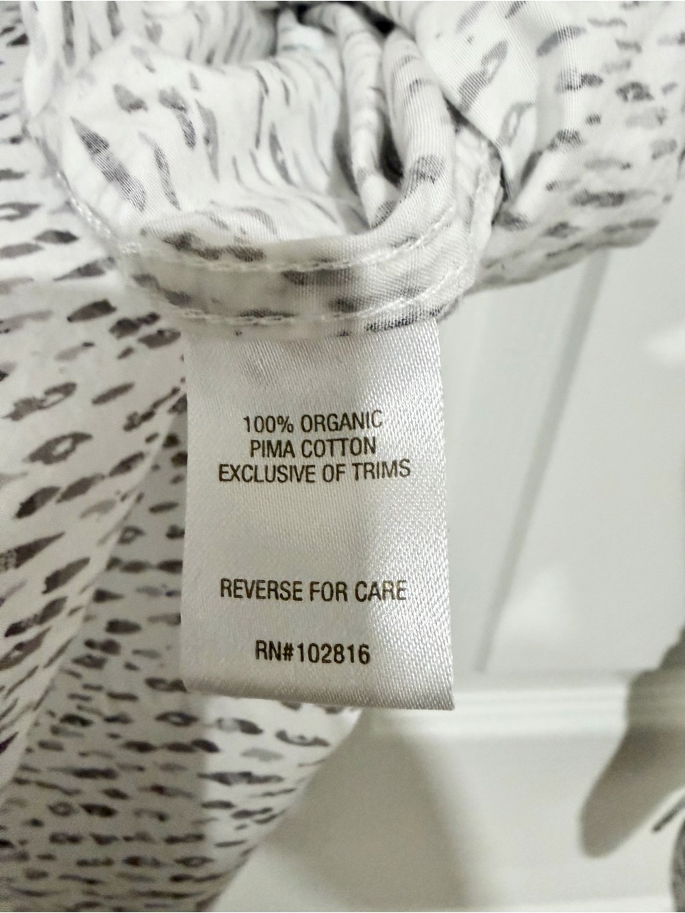 Garnet Hill White Speckle Pima Cotton Quiet Luxury Button Front Size 12 Shirt - Picture 4 of 9